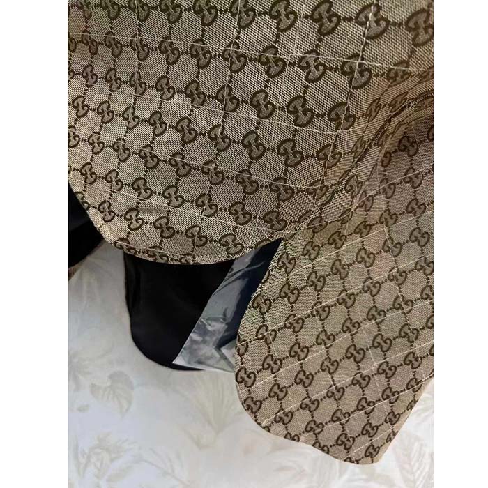 Gucci Women GG Canvas Shirt Point Collar Dropped Shoulder Long Sleeves