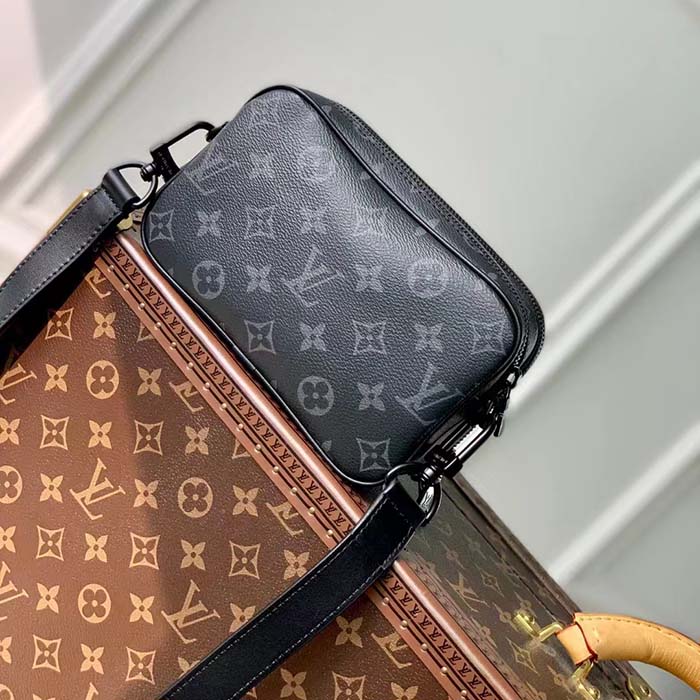 Louis Vuitton LV Unisex Nano Alpha Monogram Eclipse Coated Canvas Cowhide Leather