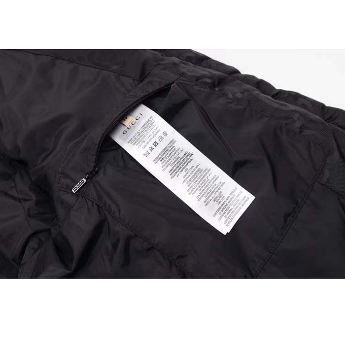 Gucci Women Jumbo GG Canvas Down Jacket Black Jumbo GG Nylon Canvas