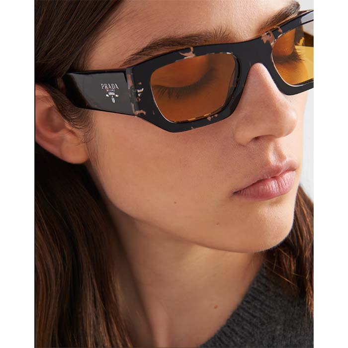 Prada Unisex Sunglasses Prada Logo Frame Compatible Graduated Lenses Standard Fit