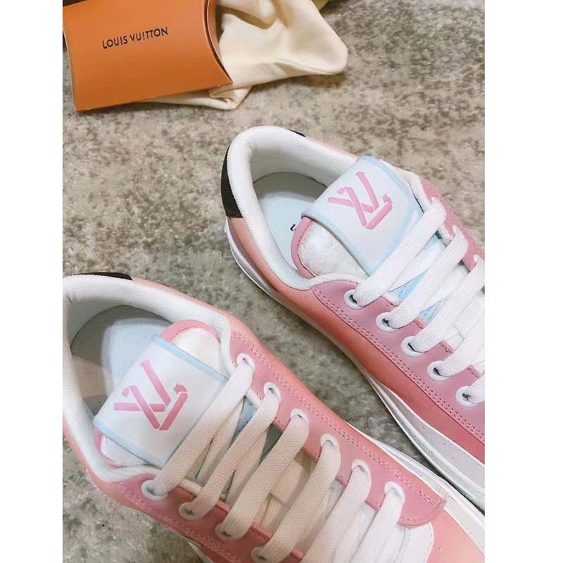 Louis Vuitton LV Women Charlie Sneaker Rose Clair Pink Recycled Rubber LV Initials