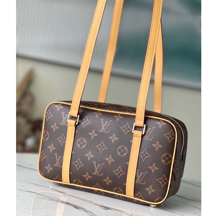 Louis Vuitton LV Women Cité Handbag Monogram Coated Canvas Cowhide Leather