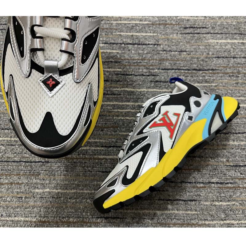Louis Vuitton Unisex LV Runner Tatic Sneaker Silver Mix Materials Rubber Outsole