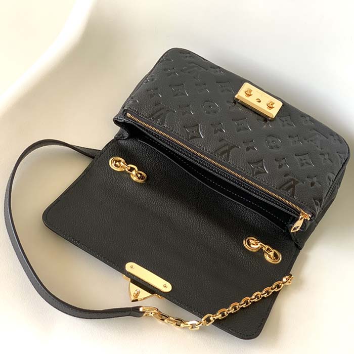 Louis Vuitton LV Women Marceau Black Embossed Grained Cowhide Leather