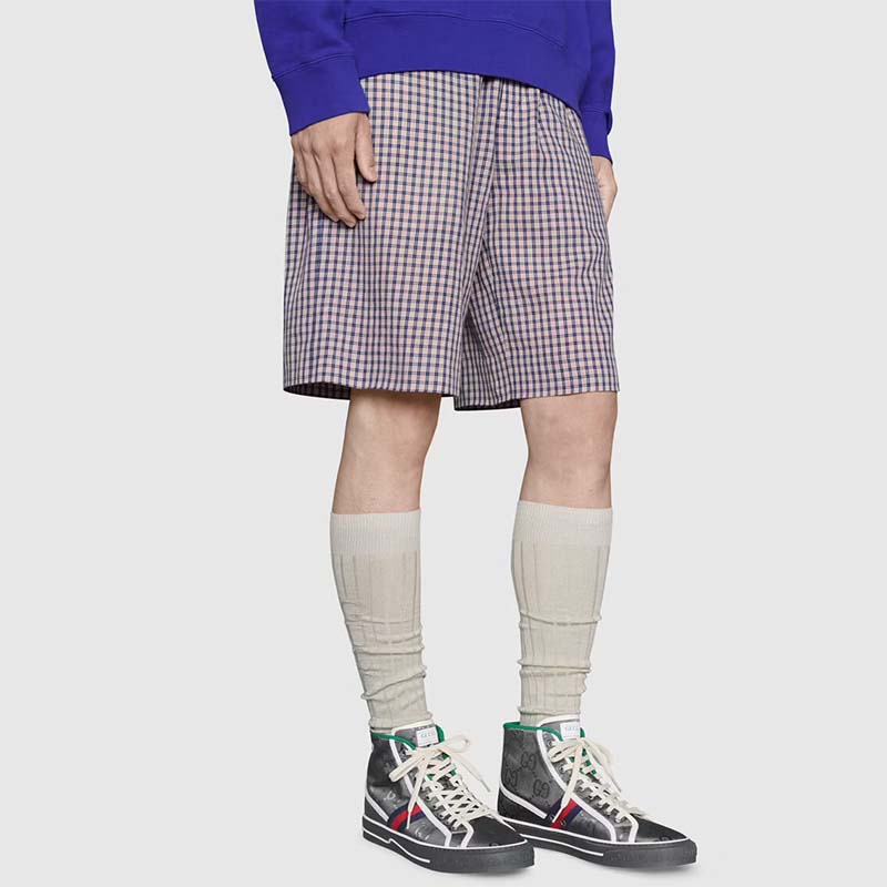 Gucci Men Off The Grid High Top Gucci Tennis 1977 Rubber Sole Flat 2 Cm Heel