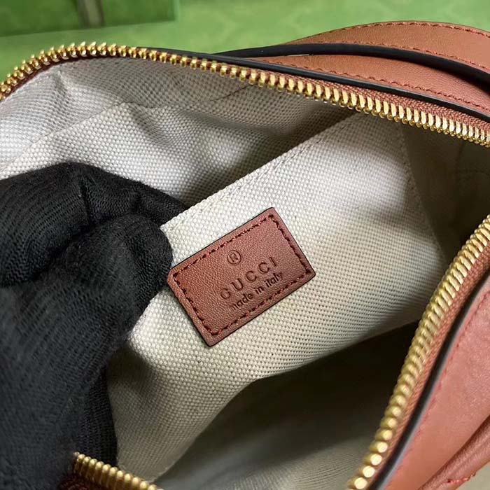 Gucci Women GG Blondie Small Shoulder Bag Cuir Leather Round Interlocking G