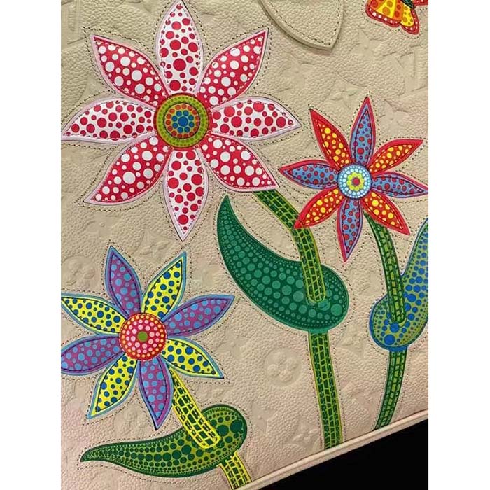 Louis Vuitton LV Unisex LV x YK Neverfull MM Quartz Embossed Grained Monogram Empreinte Cowhide Leather