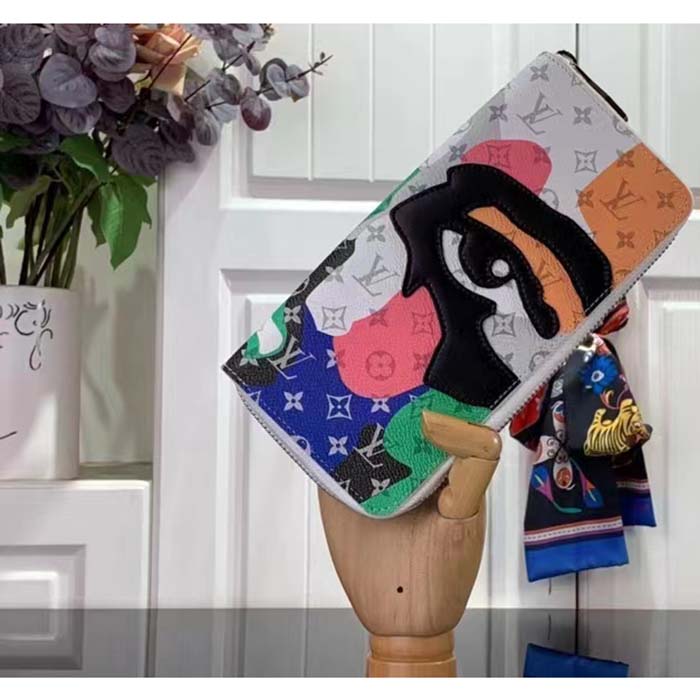 Louis Vuitton LV Unisex Zippy Wallet Multicolor Monogram Coated Canvas Cowhide Leather