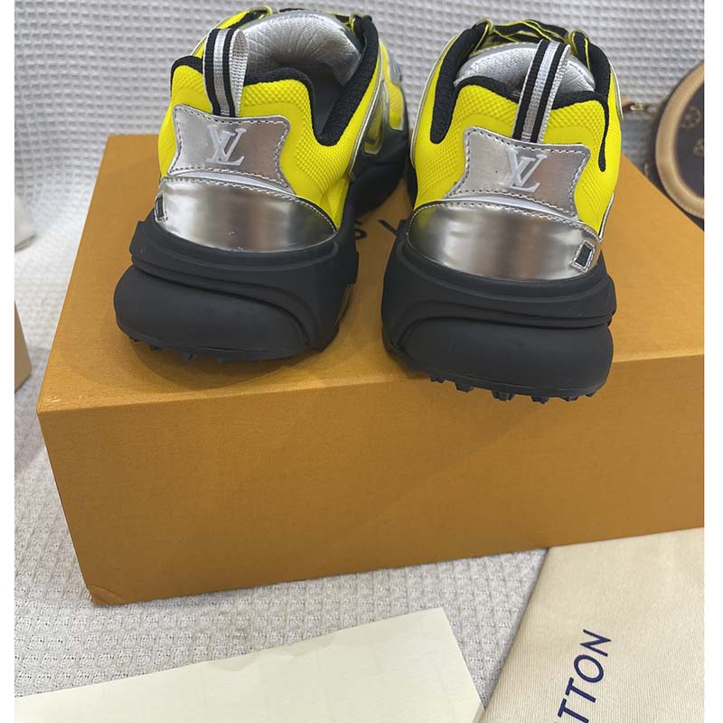 Louis Vuitton Unisex LV Runner Tatic Sneaker Yellow Mix Materials Rubber Monogram Flowers