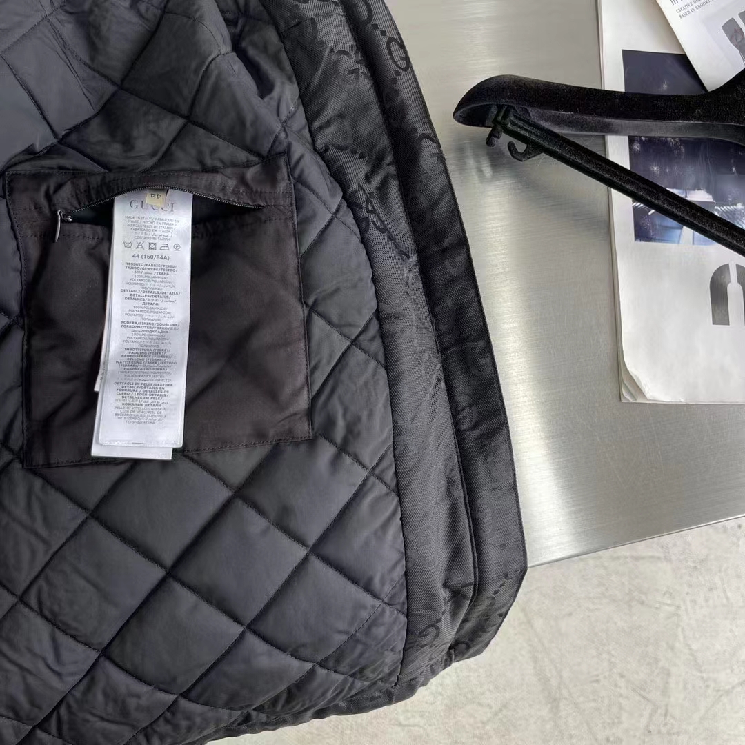 Gucci Women Gucci Off The Grid Hooded Jacket Black GG ECONYL Regenerated Nylon