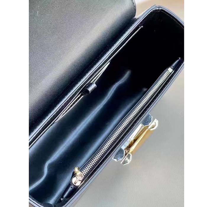 Louis Vuitton LV Women Twist MM Black Epi Grained Leather Cowhide Lock