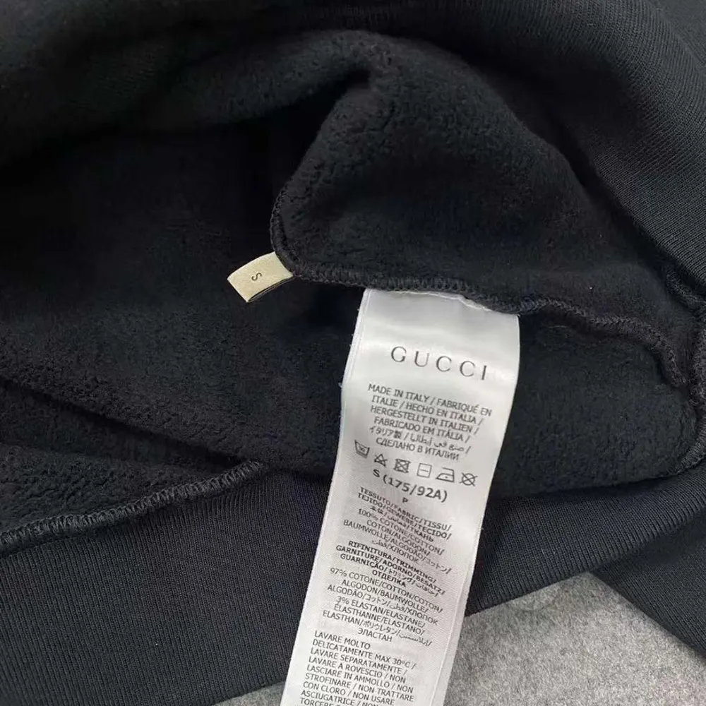 Gucci Men Cotton Jersey Printed Sweatshirt-Black/White