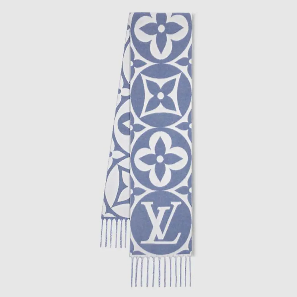 Louis Vuitton Unisex LV Medallion Scarf-Blue M79214