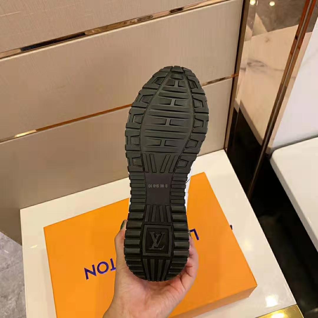 Louis Vuitton LV Unisex Run Away Sneaker in Supple Calf Leather-White