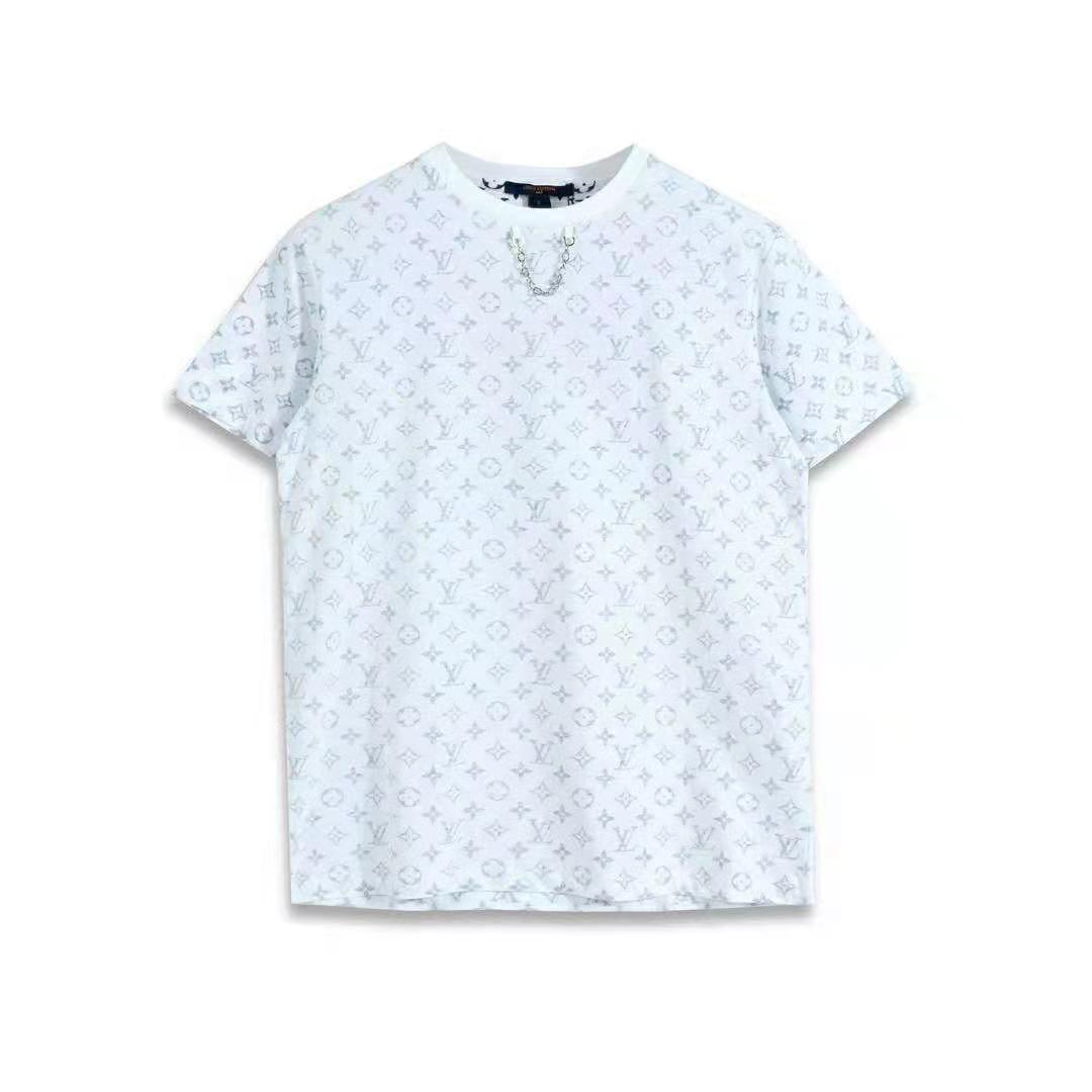 Louis Vuitton Men LV Escale Printed T-Shirt Monogram Cotton White Regular Fit