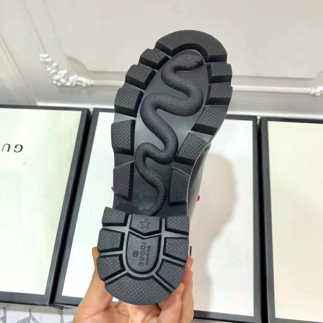 Gucci Women Gucci Leather Ankle Boot in Black Shiny Leather 7.6 cm