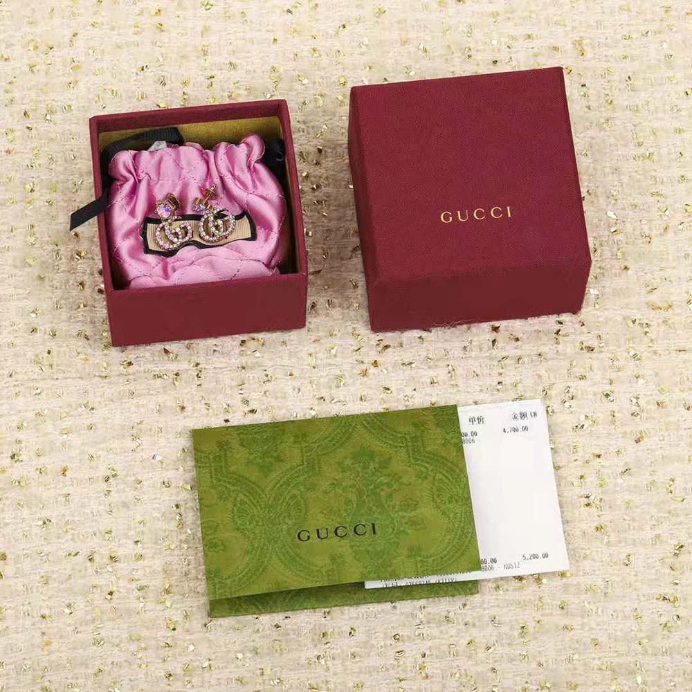Gucci Women Crystal Double G Earrings