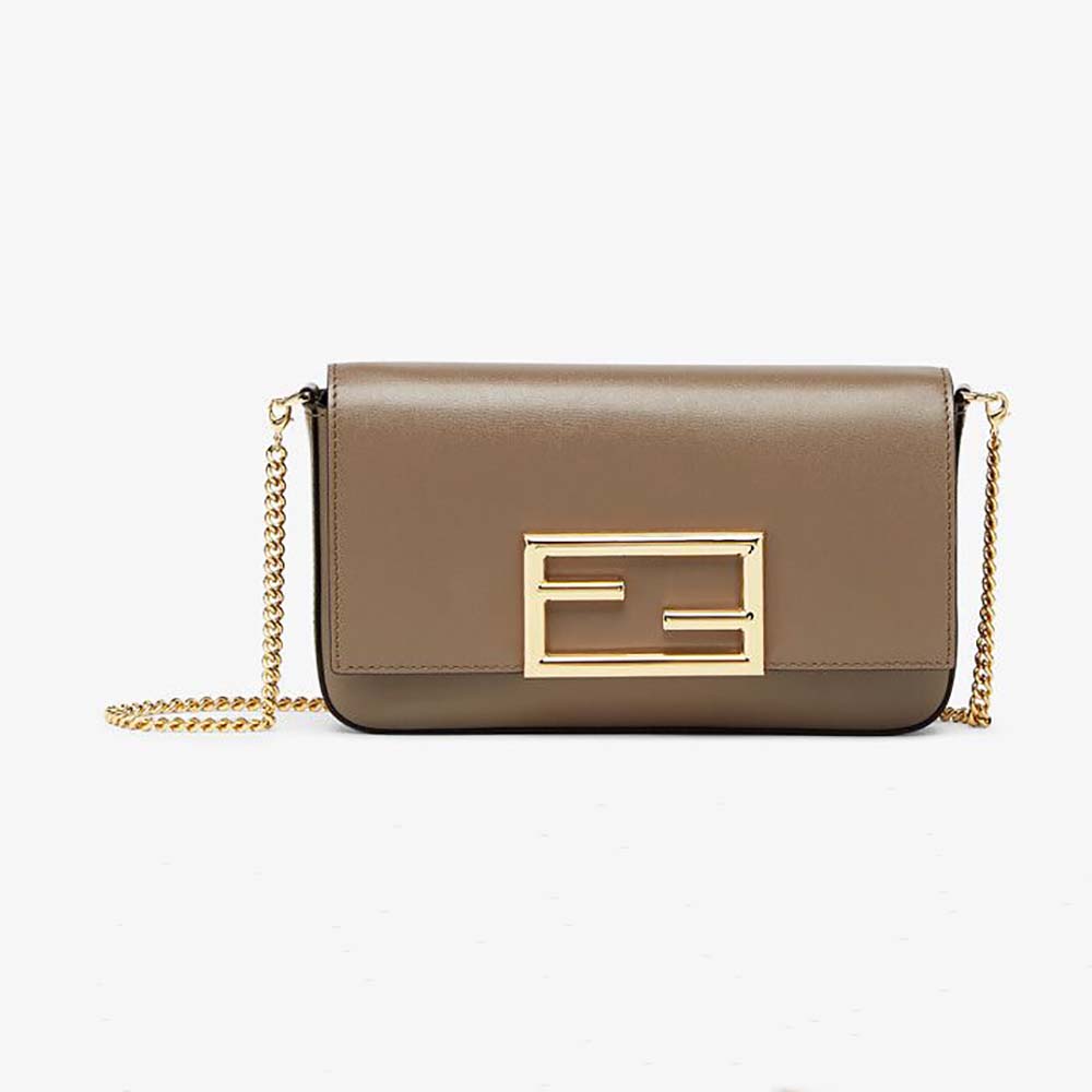 Fendi Women Wallet on Chain with Pouches Leather Mini-Bag-Brown