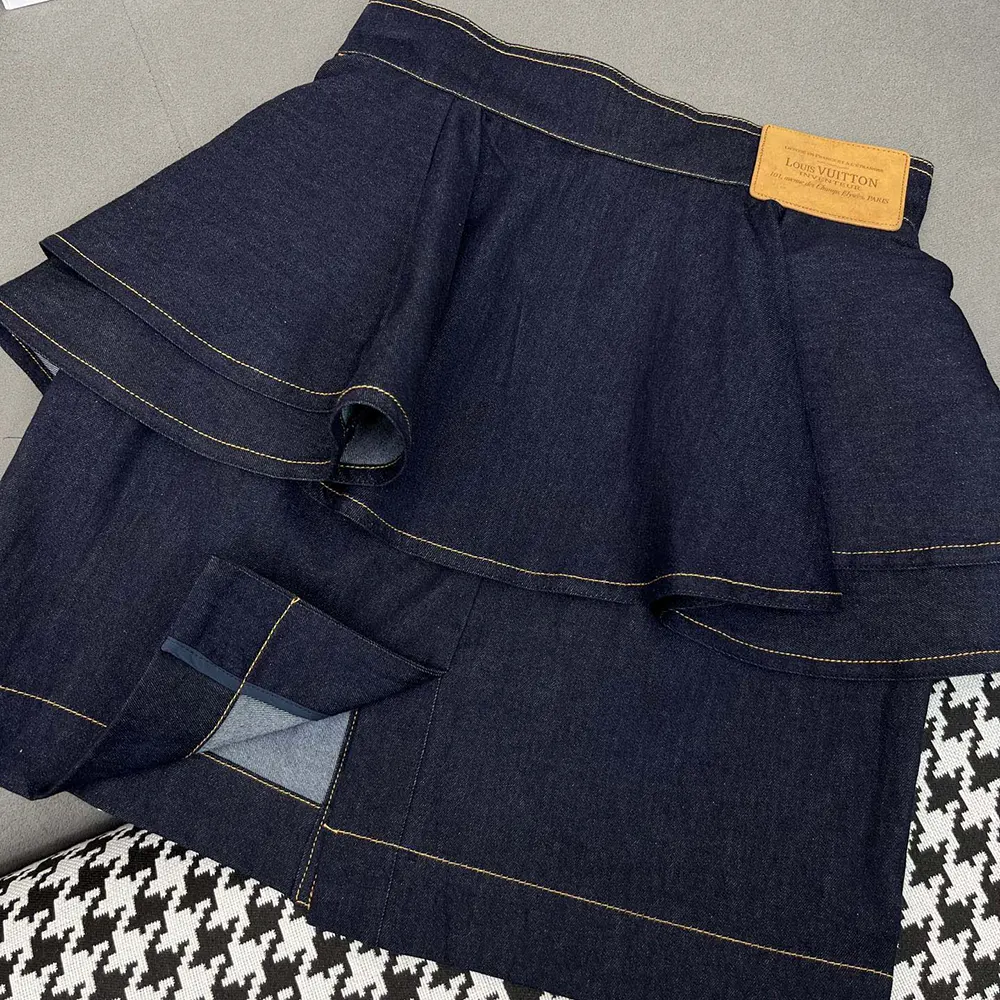 Louis Vuitton LV Women Denim Flounce Skirt 1AHGXT