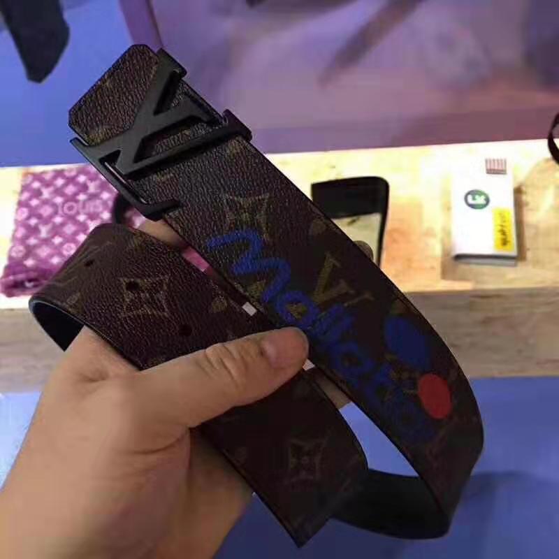 Louis Vuitton LV Initiales 40mm Belt in Monogram Canvas-Brown