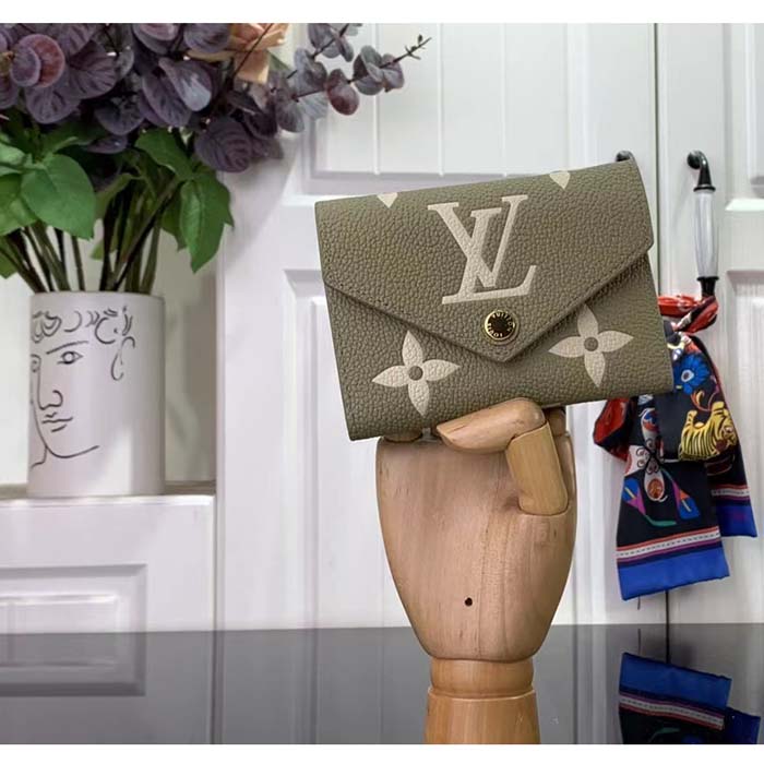 Louis Vuitton LV Unisex Victorine Wallet Cream Monogram Empreinte Embossed Supple Grained Cowhide Leather