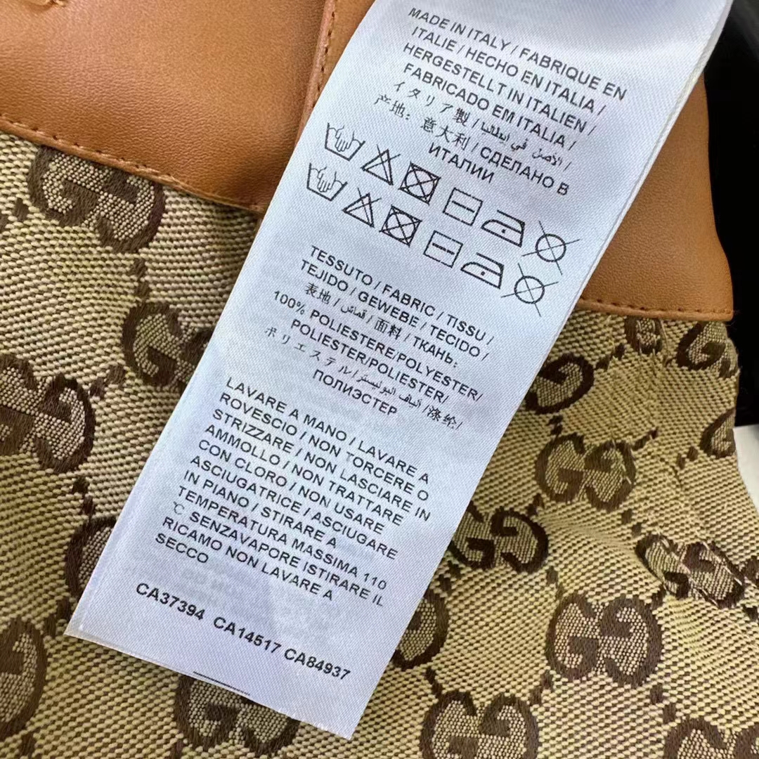 Gucci Women GG Canvas Skirt Camel Ebony Brown Leather Unlined Fitted Waistband Belt Loops