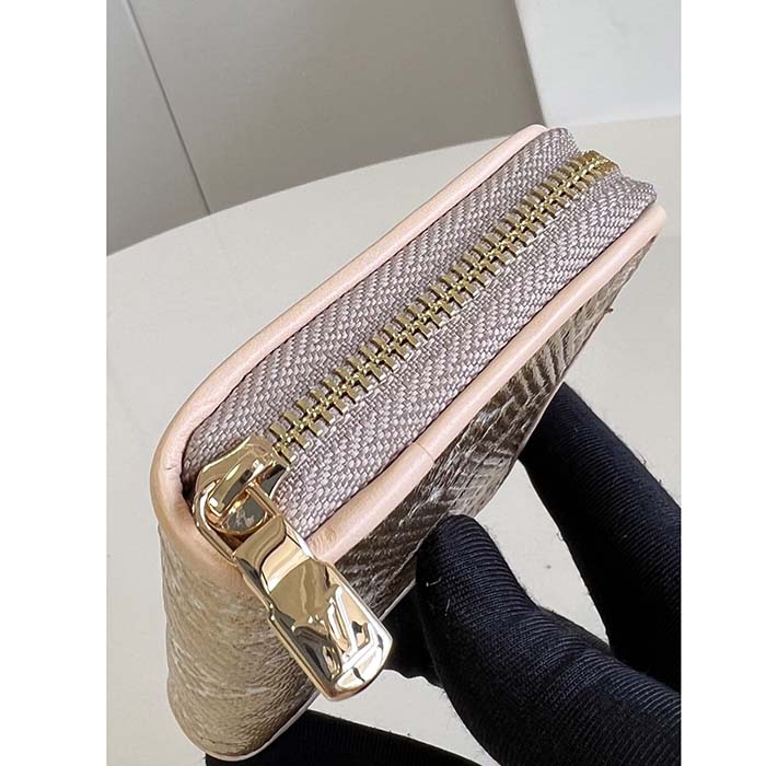 Louis Vuitton LV Unisex Zippy Coin Purse Beige Monogram Coated Canvas Cowhide Leather