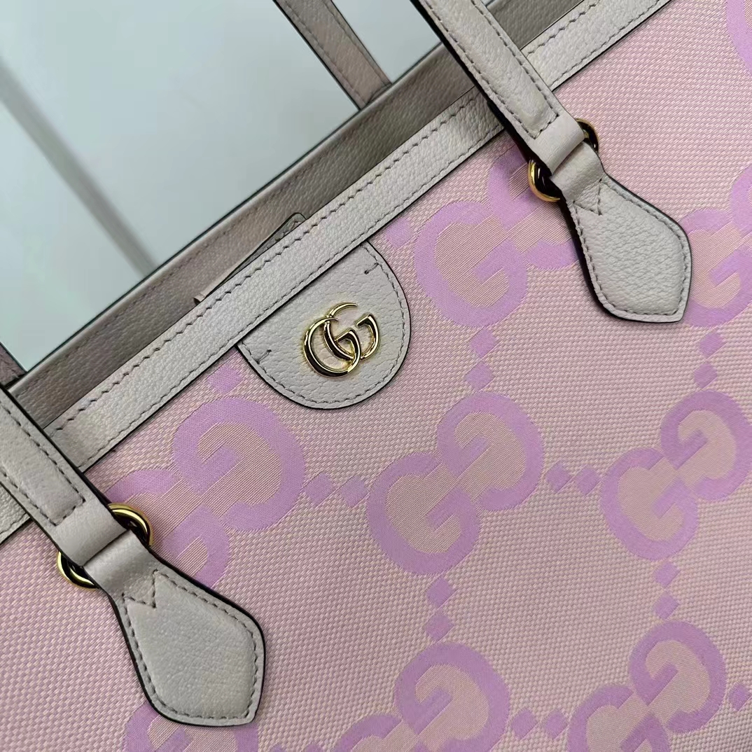 Gucci Unisex Ophidia Jumbo GG Medium Tote Beige Lilac Double G