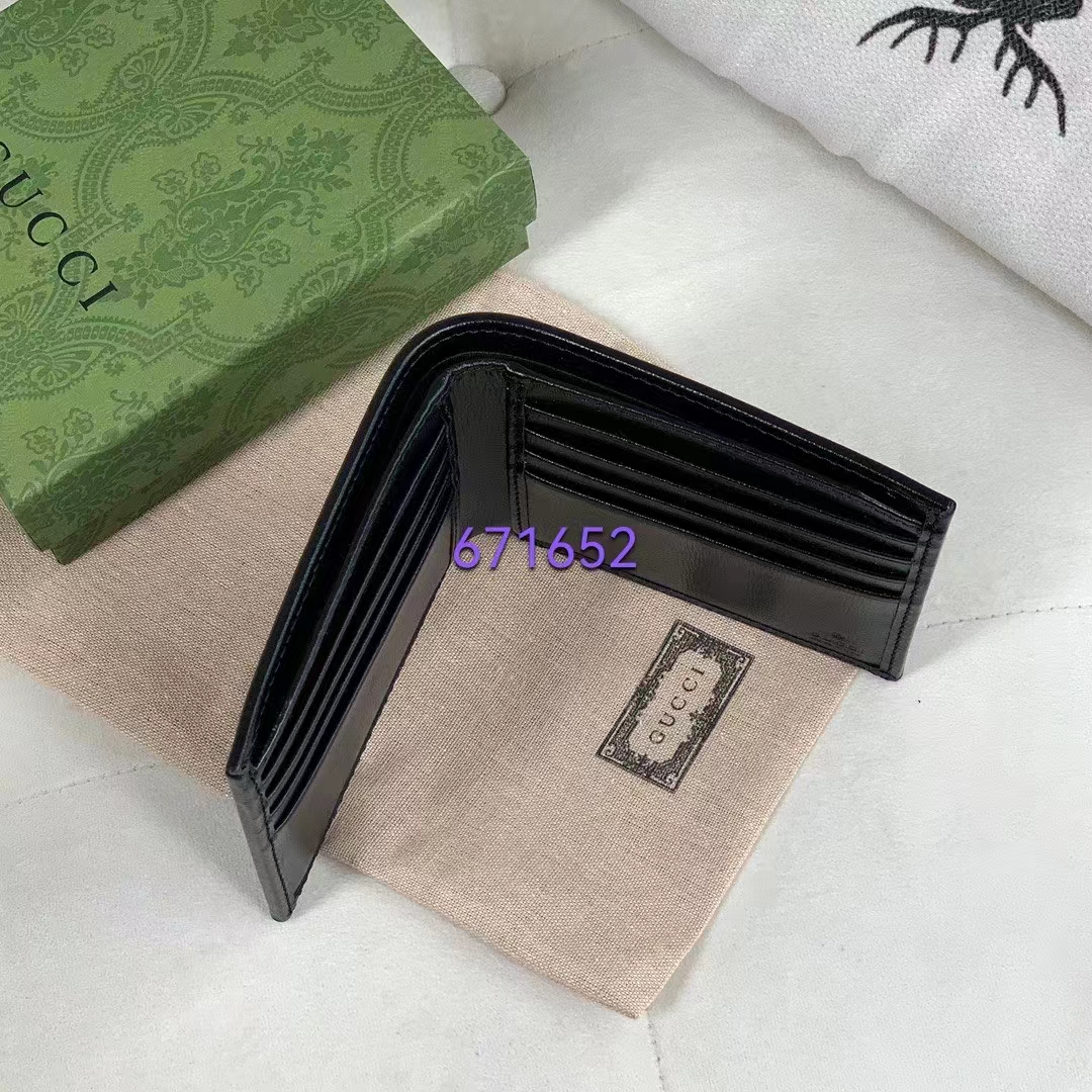 Gucci Unisex GG Wallet Interlocking G Black GG Supreme Canvas Leather