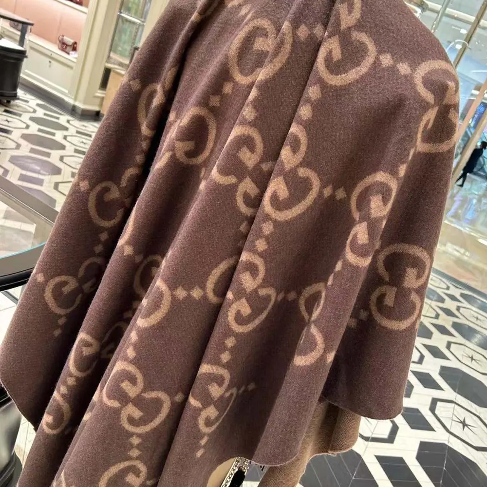 Gucci Women Reversible Jumbo GG Cashmere Cape 7743084GABX9764