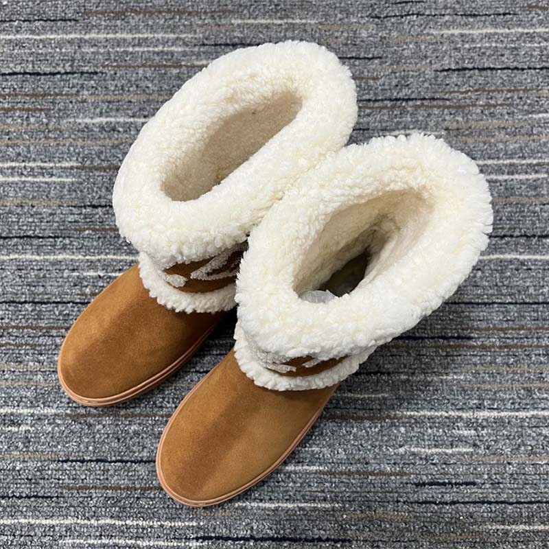 Louis Vuitton Women LV Snowdrop Flat Ankle Boot Brown Suede Calf Leather Shearling Wool