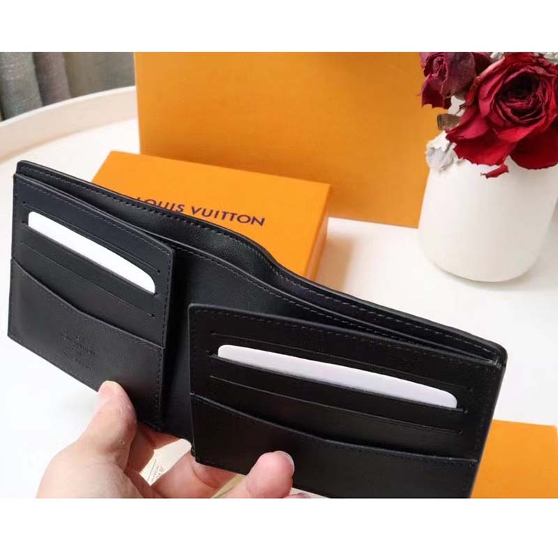 Louis Vuitton LV Unisex PF Slender Wallet Yelow Blue Taurillon Cowhide Leather