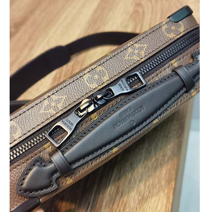 Louis Vuitton LV Unisex Handle Soft Trunk Monogram Macassar Coated Canvas Cowhide Leather