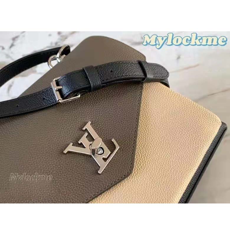 Louis Vuitton LV Women Mylockme Chain Bag Smokey Brown Soft Grained Calfskin