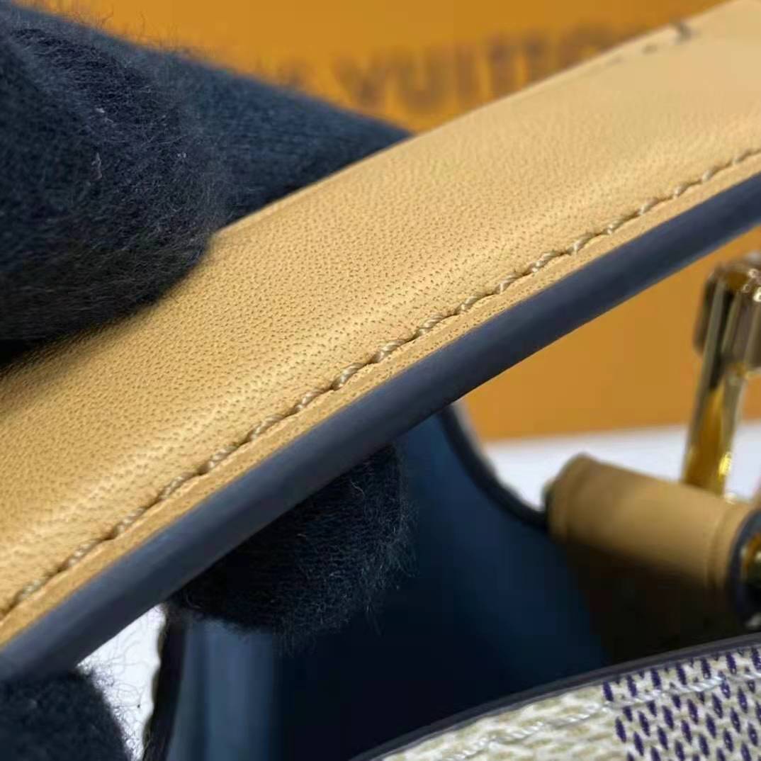 Louis Vuitton LV Unisex Néonoé MM Bucket Bag Blue Damier Azur Coated Canvas