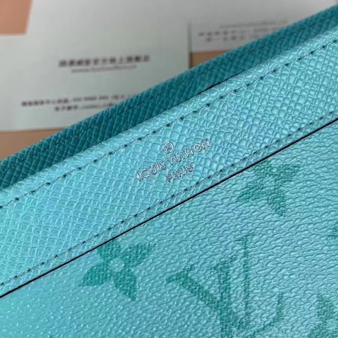 Louis Vuitton LV Unisex Gaston Wearable Wallet Miami Green Coated Canvas Cowhide Leather