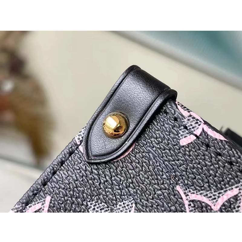 Louis Vuitton LV Unisex Onthego MM Tote Black Monogram Coated Canvas