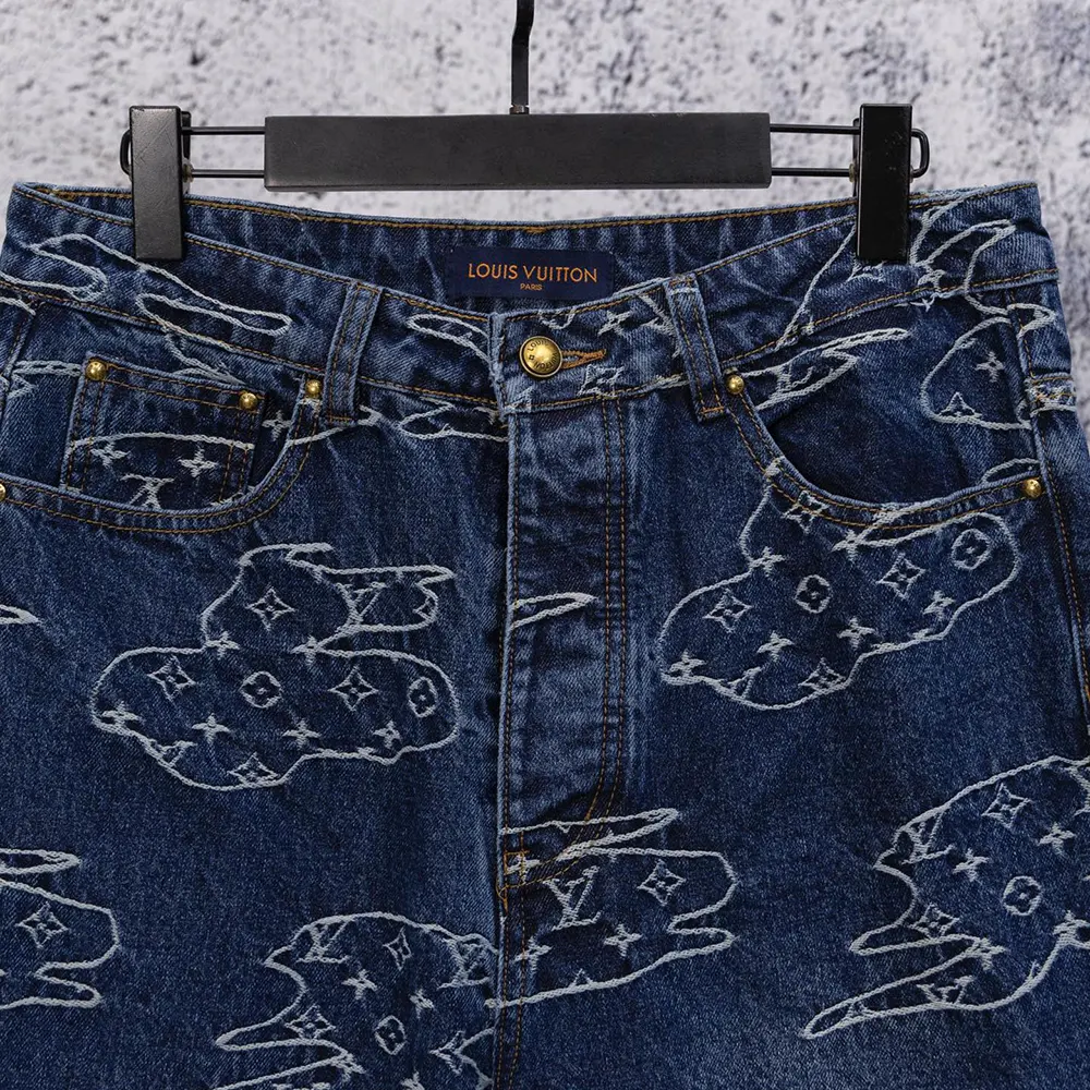 Louis Vuitton LV Women Monogram Denim Skate Pants 1AILUU