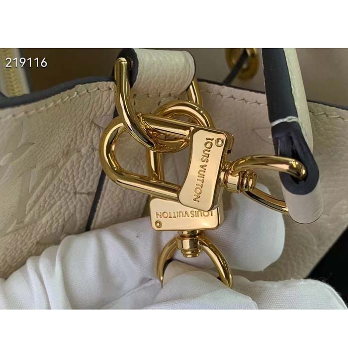 Louis Vuitton Women NeoNoé MM Bucket Bag Crème Beige Embossed Grained Cowhide Leather