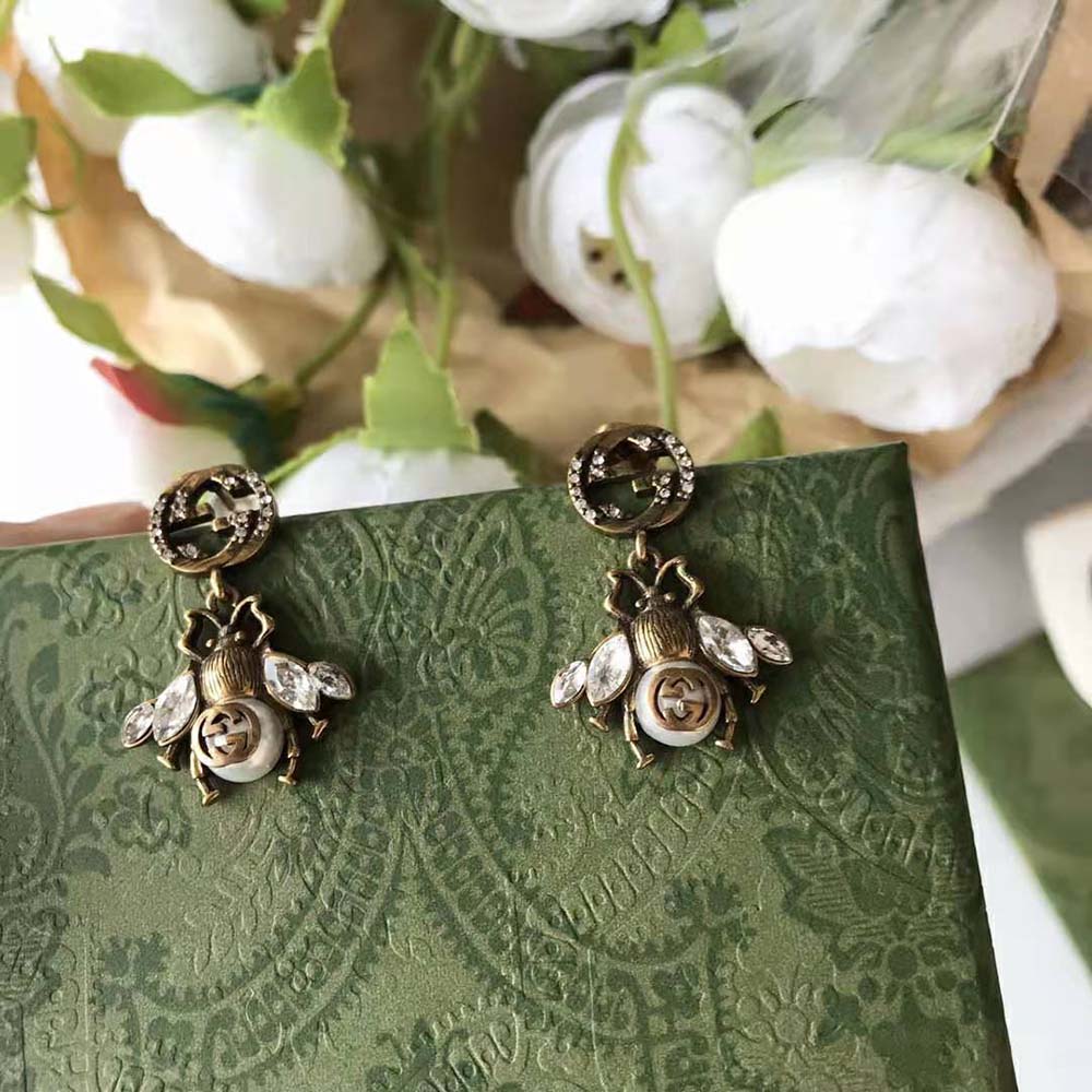 Gucci Women Bee Earrings with Interlocking G