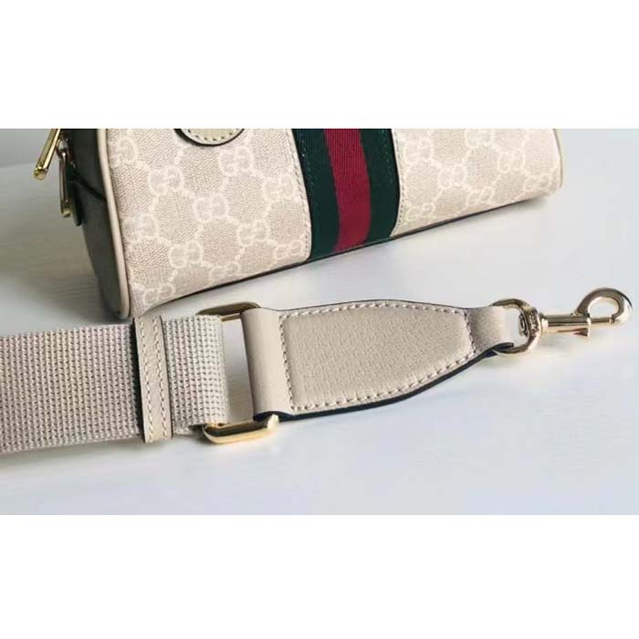Gucci GG Women Ophidia Mini GG Top Handle Bag White Supreme Canvas