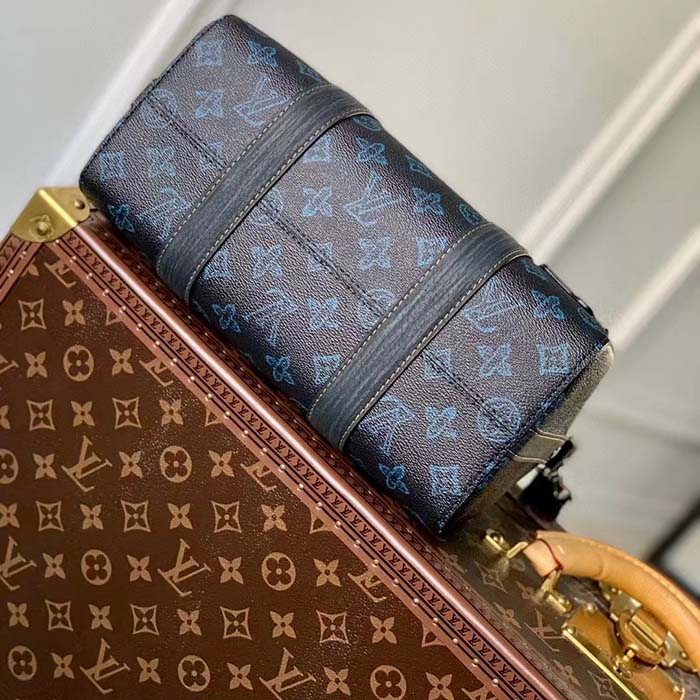 Louis Vuitton LV Unisex City Keepall Blue Monogram Coated Canvas Cowhide