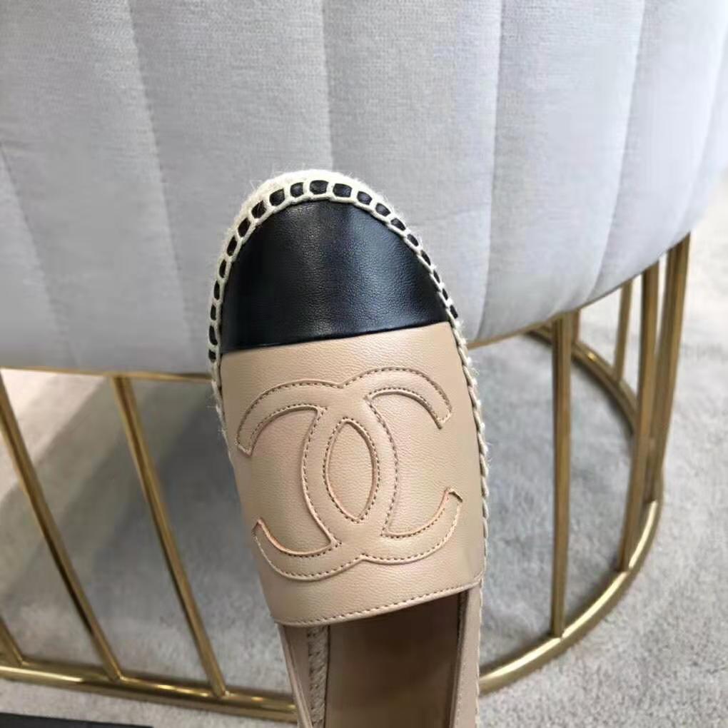 Chanel Women Espadrilles in Lambskin Leather-Beige