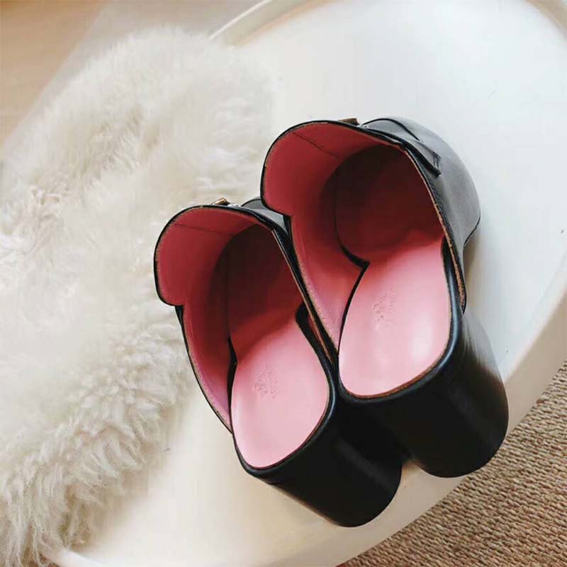 Hermes Women Shoes Paradis Mule 40mm Heel-Black