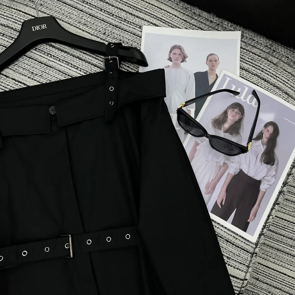 Dior Women Shirtdress Black Lightweight Cotton and Silk Poplin