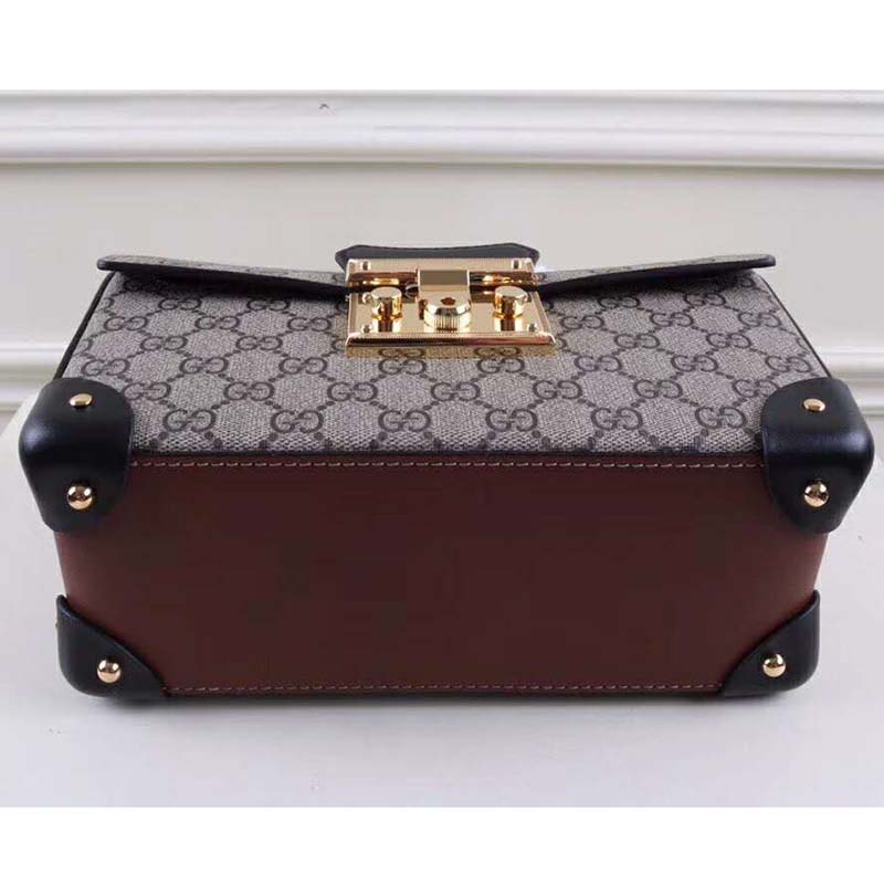 Gucci GG Women Padlock GG Small Bamboo Shoulder Bag Beige