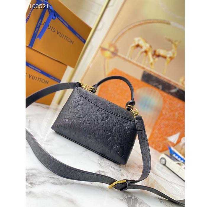 Louis Vuitton LV Women Madeleine BB Handbag Black Monogram Empreinte Grained Cowhide