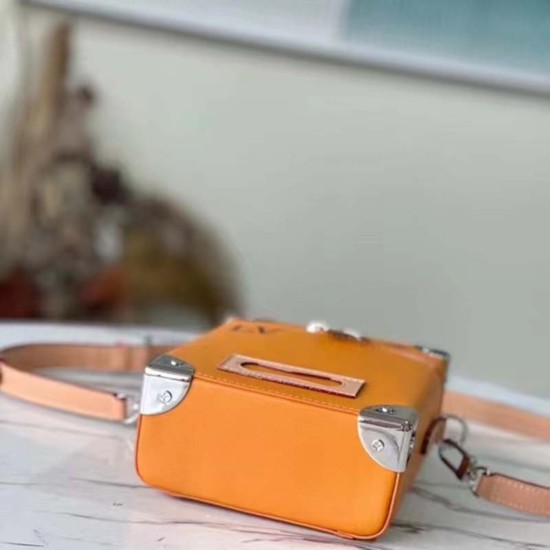 Louis Vuitton LV Men Vertical Soft Trunk Bag Saffron Yellow Cowhide Leather