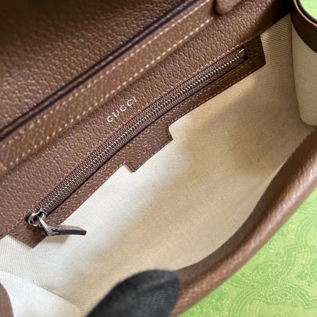 Gucci Women Dionysus Small Shoulder Bag Beige Ebony GG Supreme Canvas