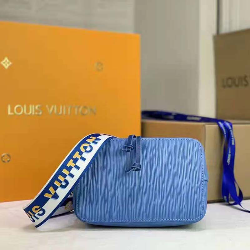 Louis Vuitton LV Women NéoNoé BB Bucket Bag Blue Epi Grained Cowhide